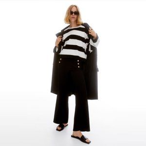 H&M black sailor wide leg pants M